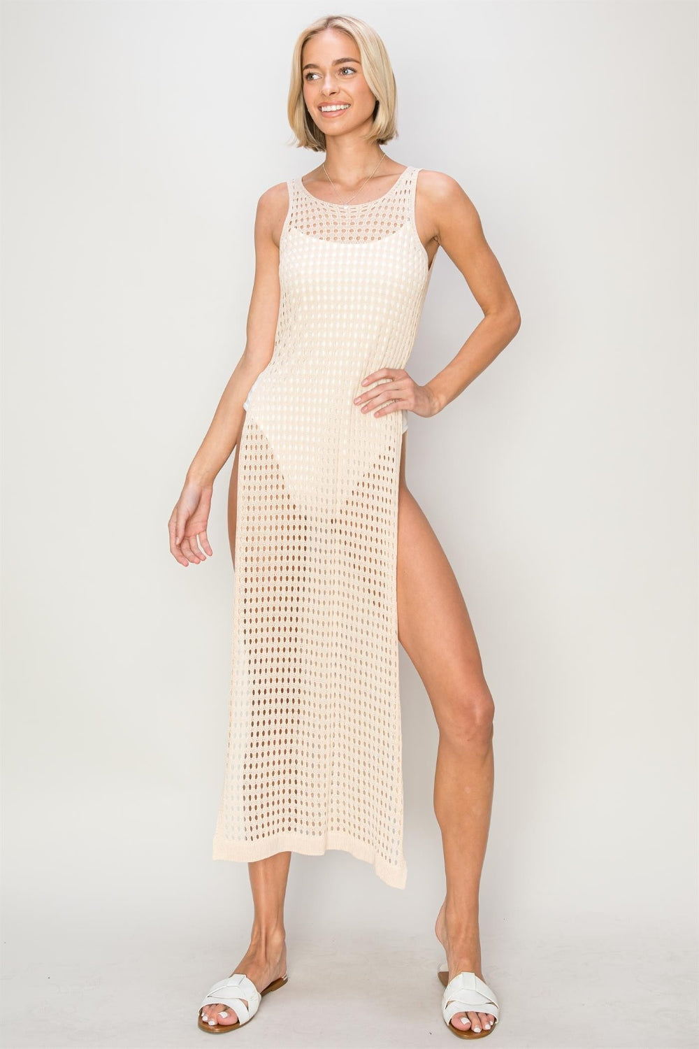 HYFVE Crochet Backless Cover Up Dress - felvior
