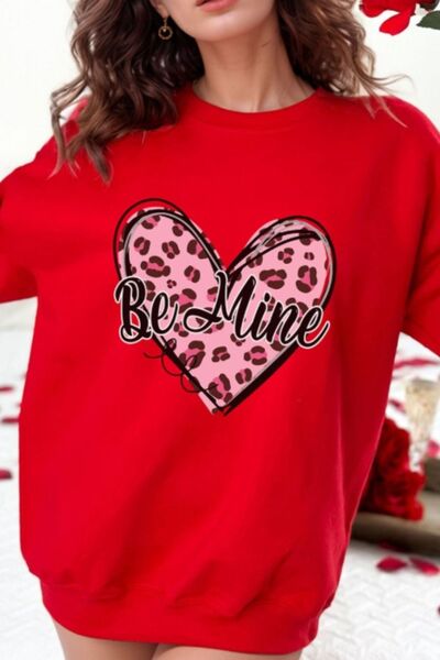 Valentine's Day BE MINE Heart Long Sleeve Sweatshirt Hauptbild
