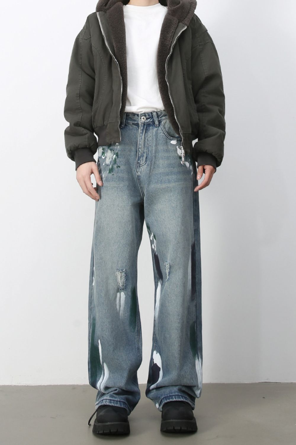Men's Paint Wide Leg Jeans