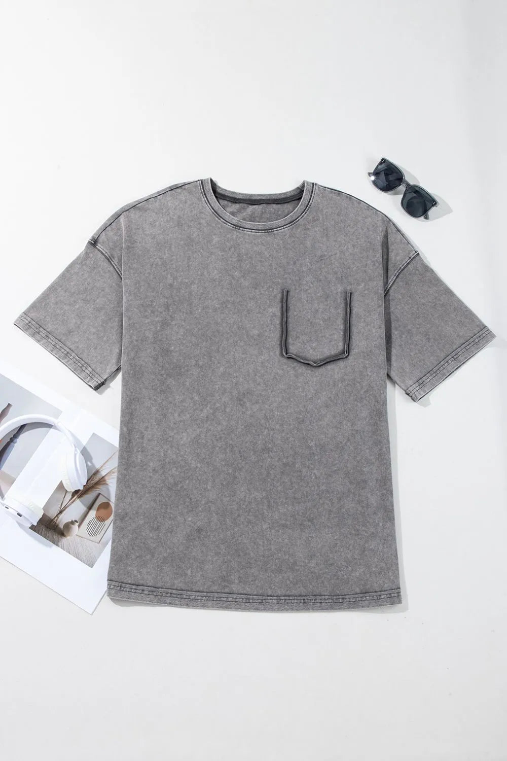 Mineral Wash Half Sleeve Vintage T Shirt