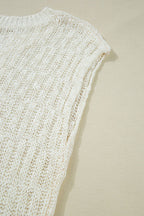 Notched Cap Sleeve Knit Top