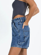 Washed High Rise Denim Shorts
