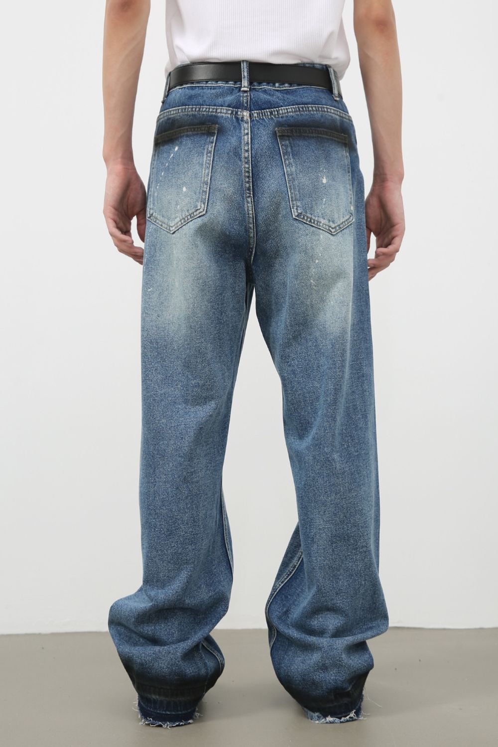 Men's Raw Hem Baggy Jeans Zweitbild