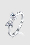 1 Carat Moissanite 925 Sterling Silver Bow Ring - felvior
