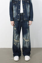 Men's Distressed Jeans with Pockets