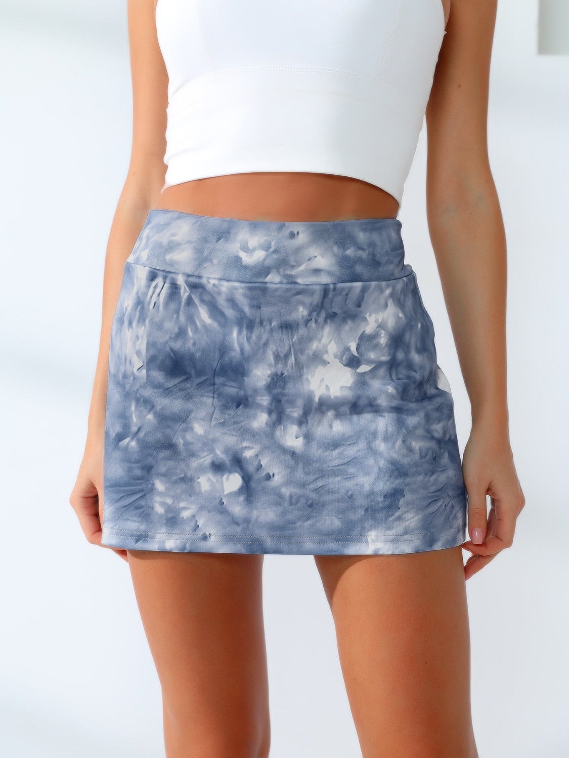 Quick-Dry Tie-Dye Wide Waistband Active Tennis Skirt - felvior