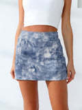 Quick-Dry Tie-Dye Wide Waistband Active Tennis Skirt - felvior