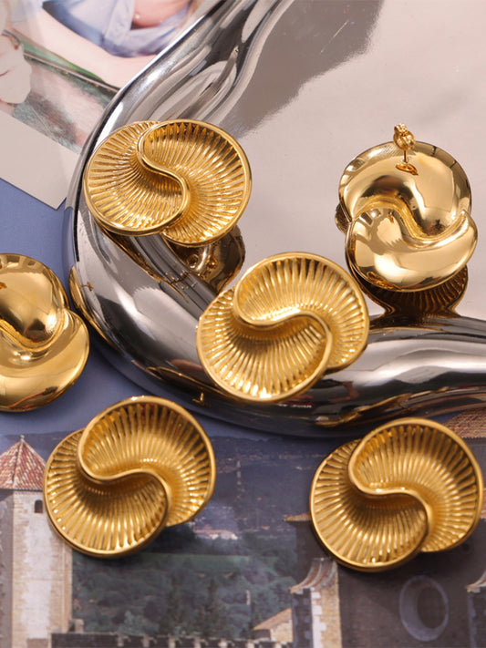 Titanium Steel Spiral Stud Earrings - felvior