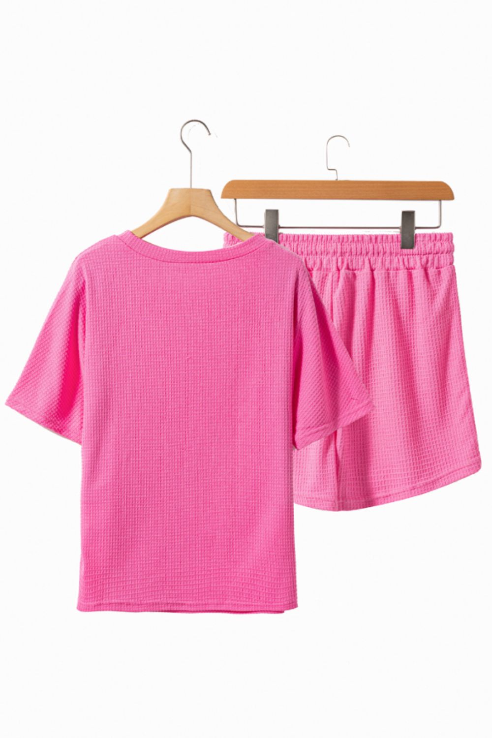 Waffle Sequin Floral MAMA Bow Graphic Top and Shorts Set