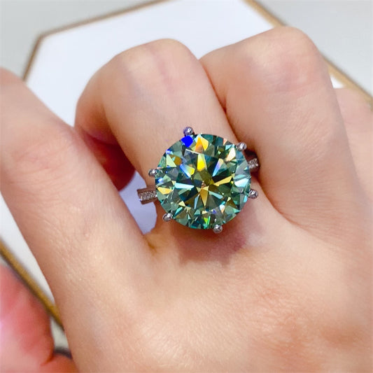 10 Carat Moissanite 925 Sterling Silver Ring - felvior