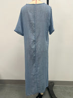 Full Size V-Neck Short Sleeve Midi Dress Plus Size