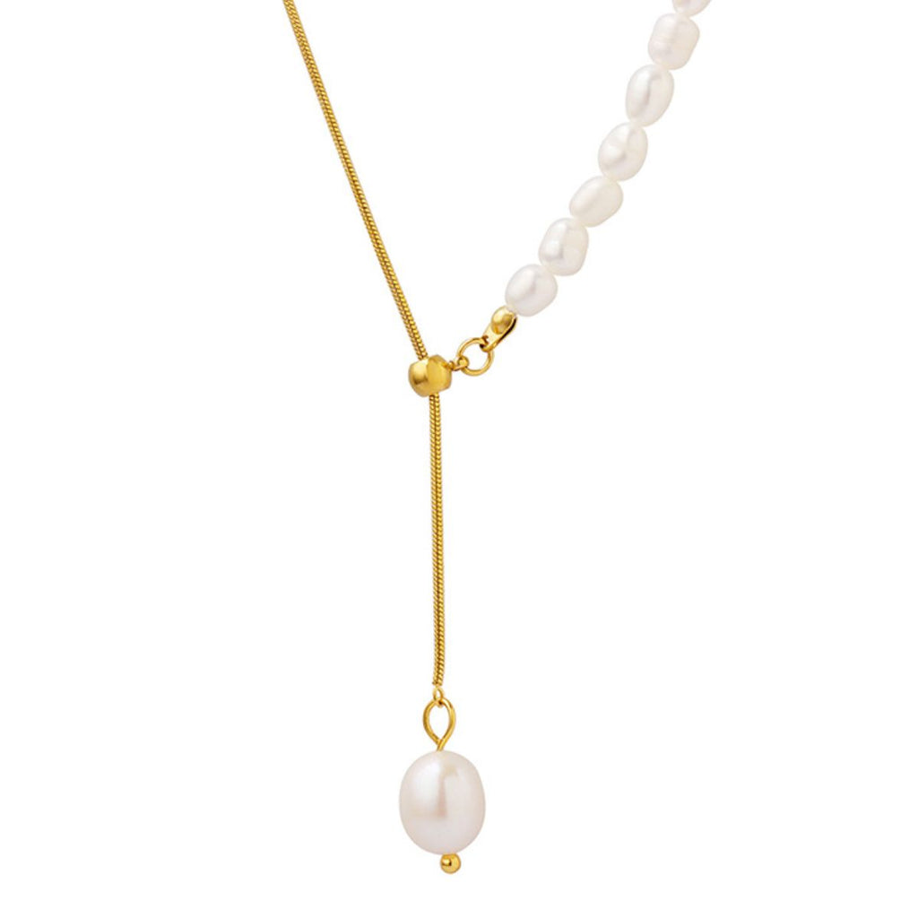 18K Gold-Plated Pearl Necklace