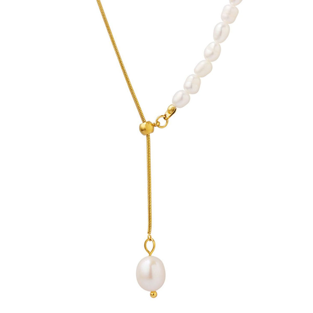 18K Gold-Plated Pearl Necklace