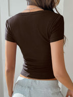 Devine Solid Color Short Sleeve T-Shirt