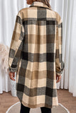 Plaid Button Down Longline Coat - felvior