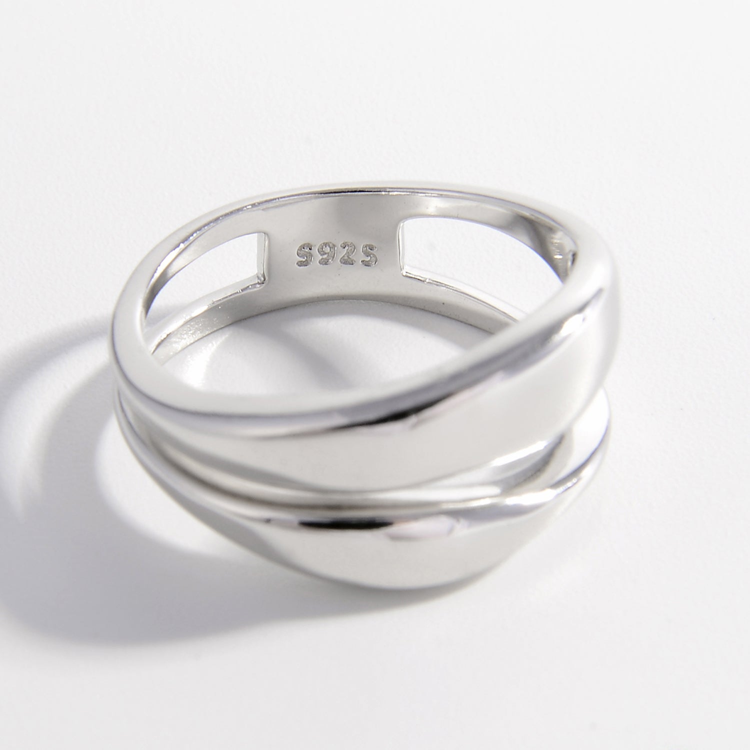 925 Sterling Silver Double-Layered Ring - felvior