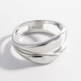 925 Sterling Silver Double-Layered Ring - felvior