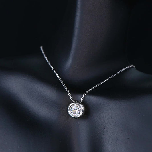 1 Carat Moissanite 925 Sterling Silver Necklace - felvior