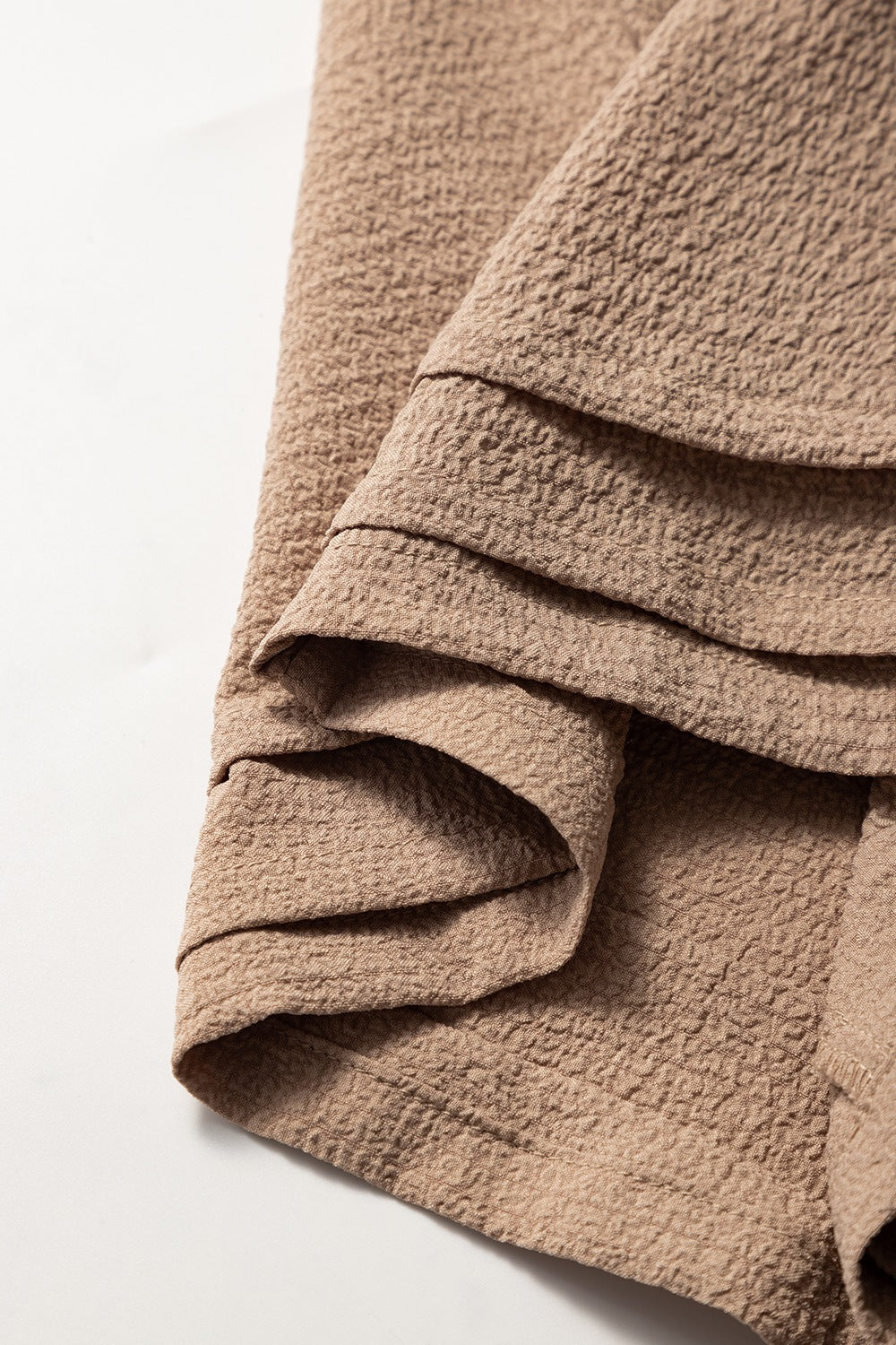 Textured Tiered Edge High Waist Shorts - felvior