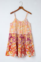 Floral Spaghetti Strap Tiered Dress