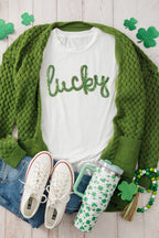 Sequined Lucky St.Patricks Day T-Shirt