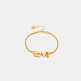 Titanium Steel Rhinestone Letter Bracelet - felvior