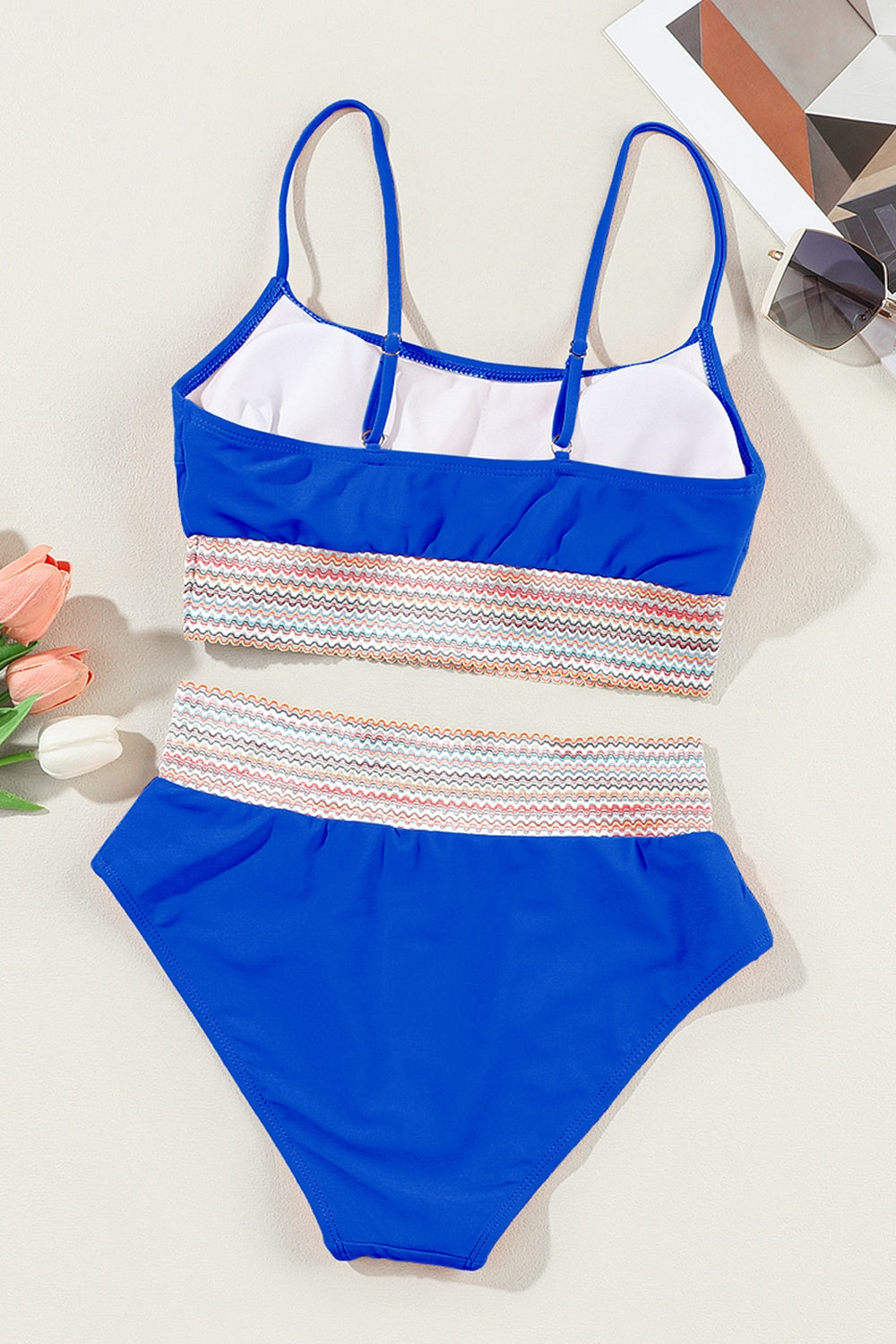Scoop Neck Spaghetti Strap Bikini Set - felvior