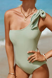 Tied One Shoulder One-Piece Swimwear - felvior