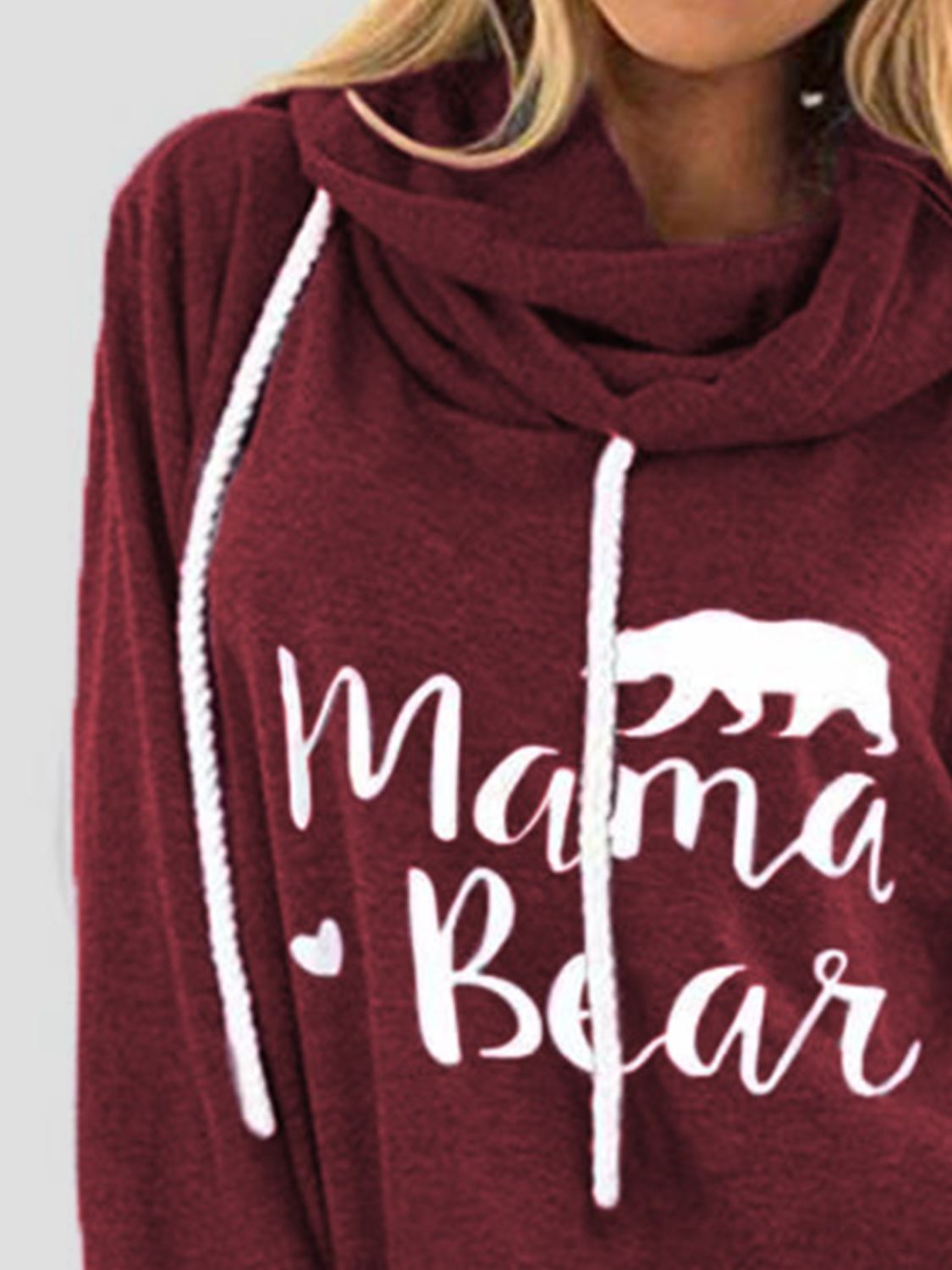 Drawstring Letter Graphic Long Sleeve Hoodie - felvior