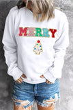 MERRY Round Neck Long Sleeve Sweatshirt - felvior