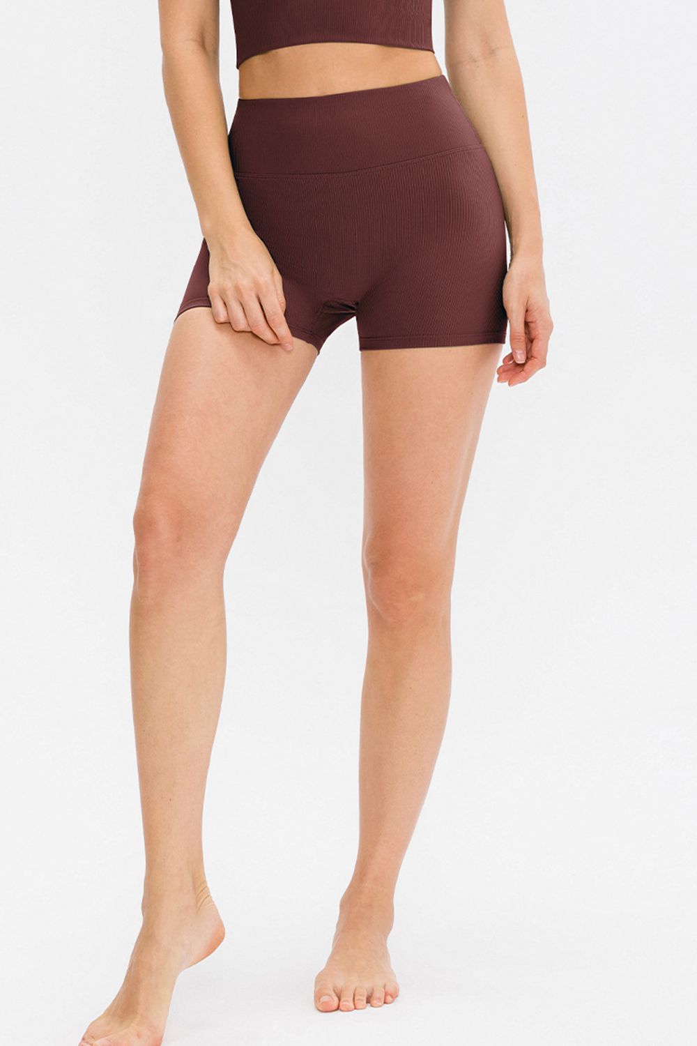 Slim Fit Wide Waistband Sports Shorts - felvior