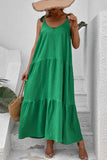 Perfee Tie-Shoulder Tiered Maxi Dress - felvior