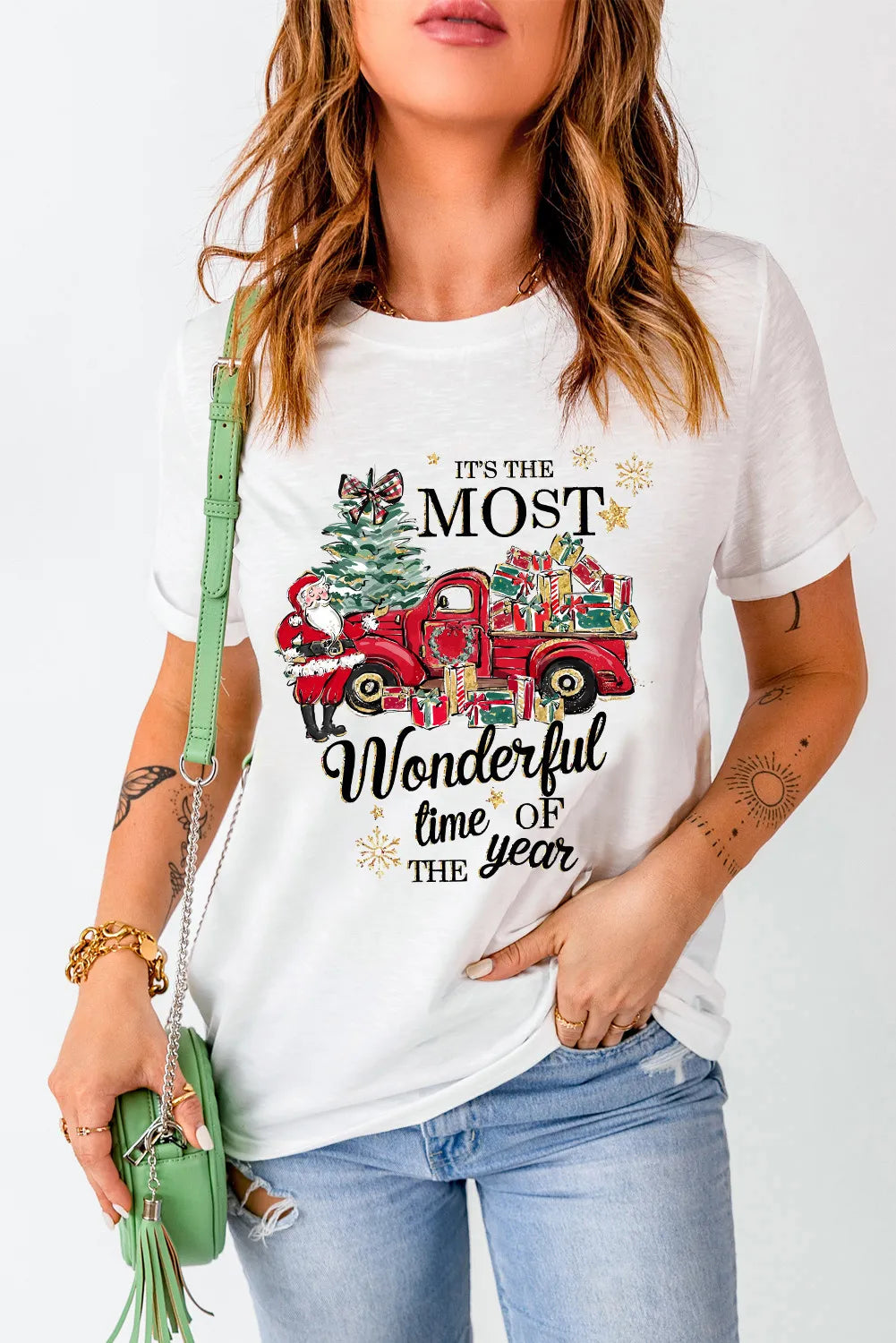 Graphic Round Neck Short Sleeve T-Shirt - felvior