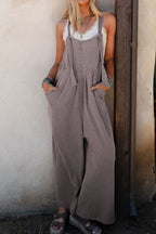 Corded Adjustable Straps Wide Leg Loose Overalls
