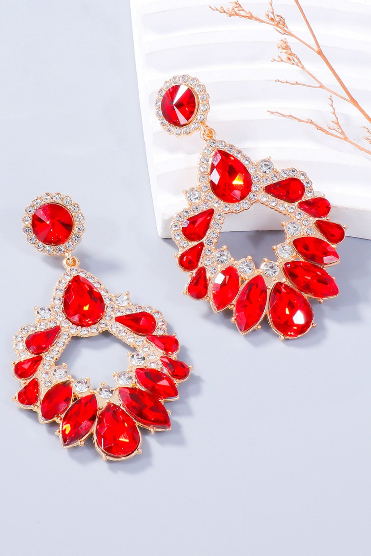 Alloy Rhinestone Dangle Earrings - felvior