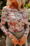 Floral Off-Shoulder Long Sleeve Bodysuit - felvior