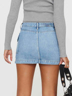 Mini Cargo Denim Skirt with Pockets
