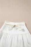 Contrast Stitching Trim Knotted High Waist A-Line Mini Skirt - felvior