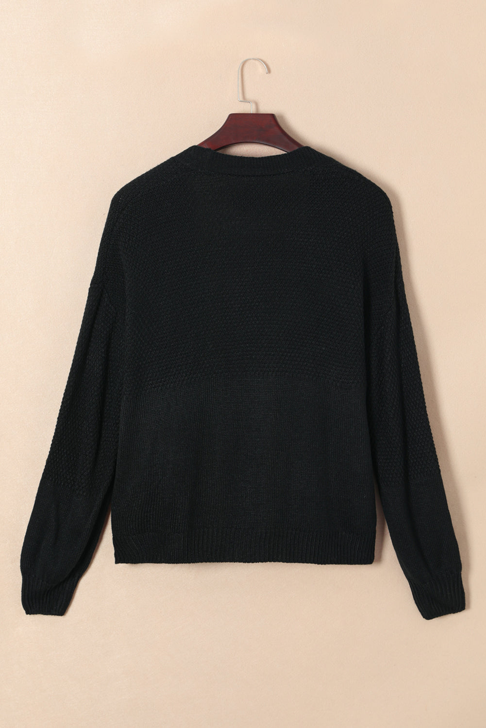 Floral Applique Drop Shoulder Open Front Cardigan - felvior