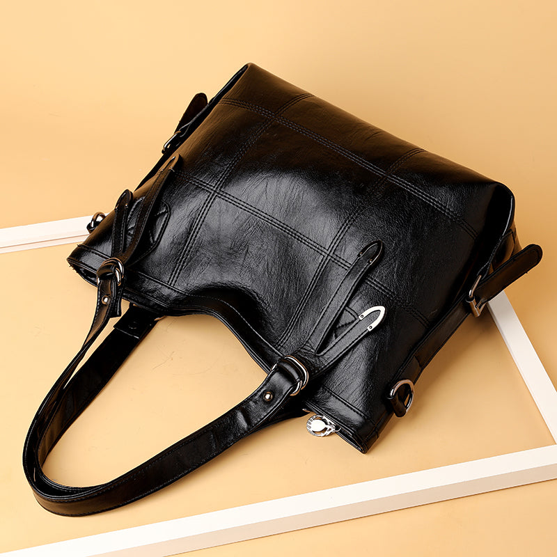 PU Leather Medium Handbag - felvior