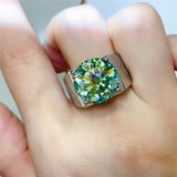 10 Carat Moissanite 925 Sterling Silver Signet Ring - felvior