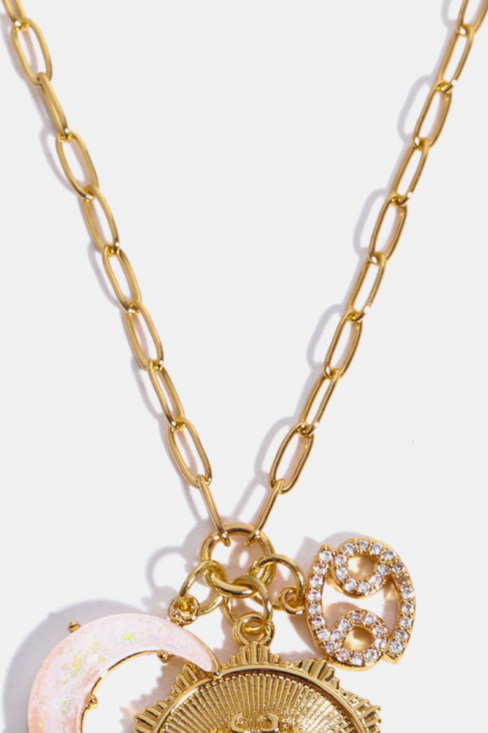 Constellation and Moon Pendant Copper Necklace - felvior