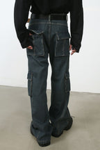 Men's Baggy Jeans with Cargo Pockets
