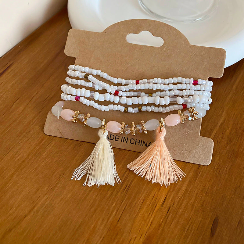 Tassel Rice Bead Bracelet - felvior