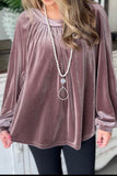 Ruched Round Neck Raglan Sleeve Blouse - felvior