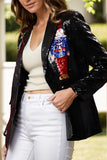 Sequin Nutcracker Long Sleeve Blazer - felvior