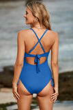 Cutout V-Neck Spaghetti Strap One-Piece Swimwear - felvior