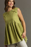 Umgee Full Size Raw Hem Linen Round Neck Sleeveless Top Plus Size