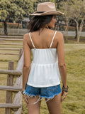 Openwork Peplum Scoop Neck Cami - felvior
