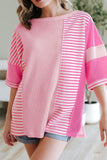 Stripe Color Block Half Sleeve T Shirt